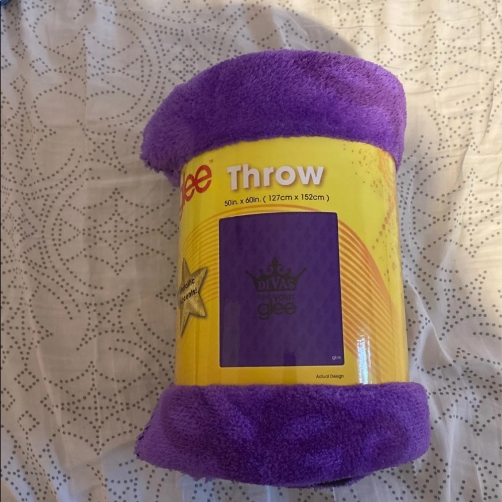 Never used glee blanket/throw purple
